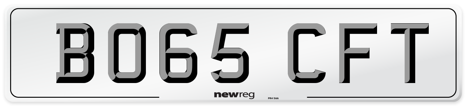 BO65 CFT Number Plate from New Reg